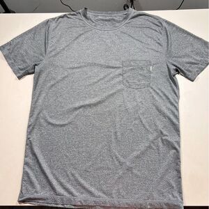 Vuori Shirt Mens Large Gray Tradewind Performance Pocket Tee Heather Charcoal